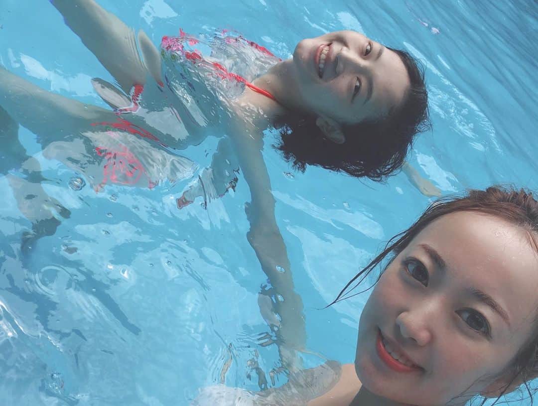 たけうち亜美さんのインスタグラム写真 - (たけうち亜美Instagram)「ともだちとさっきまでプールにいたよ😜 がっーつり泳いで、そして今からダンスレッスン💃身体うごかすぞー❣️ #夏の水の中最高 #瀬戸大也くんの金メダルに感動🥺 #おめでとう！！！」7月30日 15時17分 - ami_takeuchi11