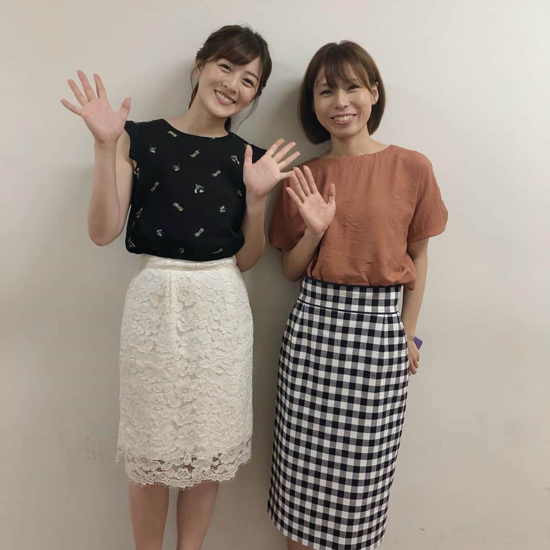 中村秀香のインスタグラム：「今朝は #すまたん お天気担当でした。ありがとうございました🙇‍♂️ .  気象予報士の丸田さんと🌟」