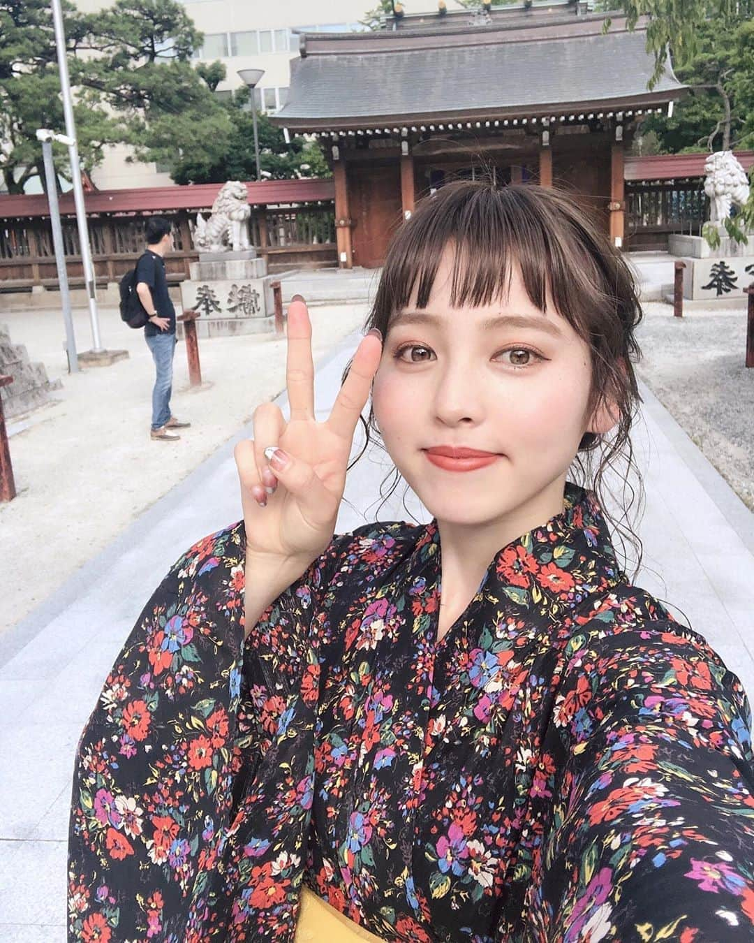 高橋野乃子さんのインスタグラム写真 - (高橋野乃子Instagram)「． ぴす〜✌️✌️✌️ #花火大会の予定できた満足 #浴衣#うれぴす  #夏祭り  #花火大会 #浴衣ヘアアレンジ#ヘアアレンジ #オン眉 #kimono」7月30日 23時29分 - _nonstyle_