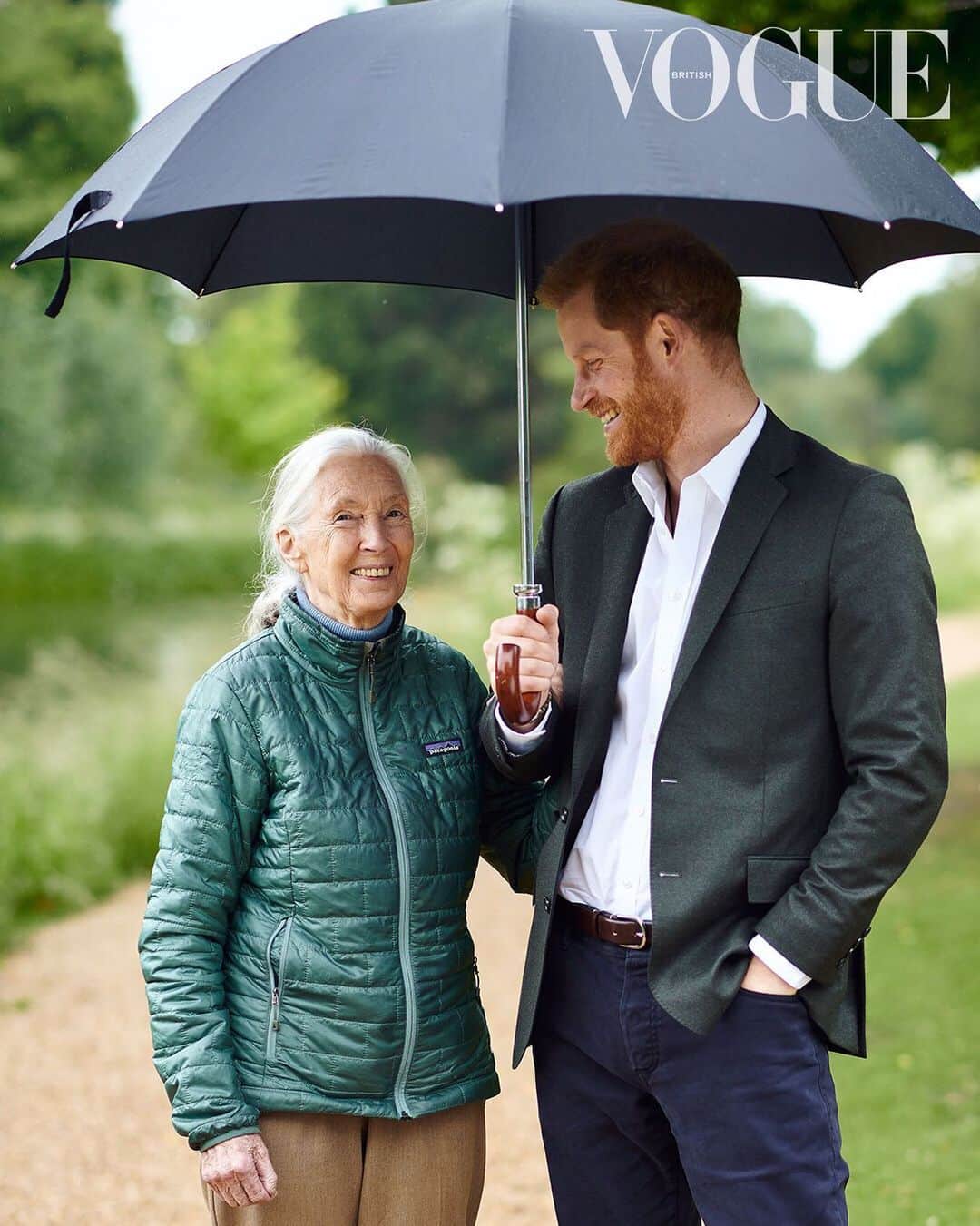 British Vogueさんのインスタグラム写真 - (British VogueInstagram)「As a part of the September 2019 #ForcesForChanges issue, HRH The Duke of Sussex @SussexRoyal speaks to legendary ethologist Dr @JaneGoodallInst. Read more from their candid conversation about environment, responsibility and climate change via the link in bio, and discover the full story in the new issue, on newsstands Friday 2 August.  #PrinceHarry and Dr Jane Goodall photographed by @ChrisAllertonPhoto.」7月31日 0時23分 - britishvogue
