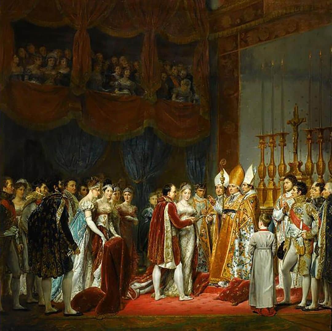 Chaumetさんのインスタグラム写真 - (ChaumetInstagram)「The religious marriage of Napoléon I and Marie-Louise, the Emperors second wife, in the Salon Carré at the Louvre is part of the numerous events where the Maison participated through its jewels pieces. Here we can distinguish the magnificient tiaras made by Nitot, the founder of what became Chaumet, adorning the heads of Marie-Louise and those assembled behind her. © RMN-Grand Palais (Château de Versailles) / Gérard Blot #Chaumet #ChaumetMonaco #ChaumetinMajesty」7月30日 16時00分 - chaumetofficial