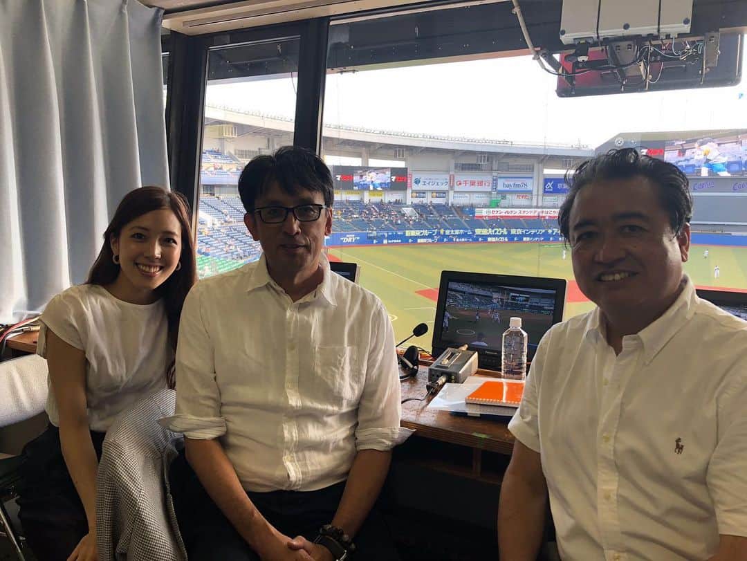 のインスタグラム：「実況席🎤  大前さんにたくさん助けて頂きました😂 ありがとうございました！！ . いやー、にしても緊張した😜 そして笑いすぎた😜  #大前一樹 さん #星野伸之 #星野芽生」