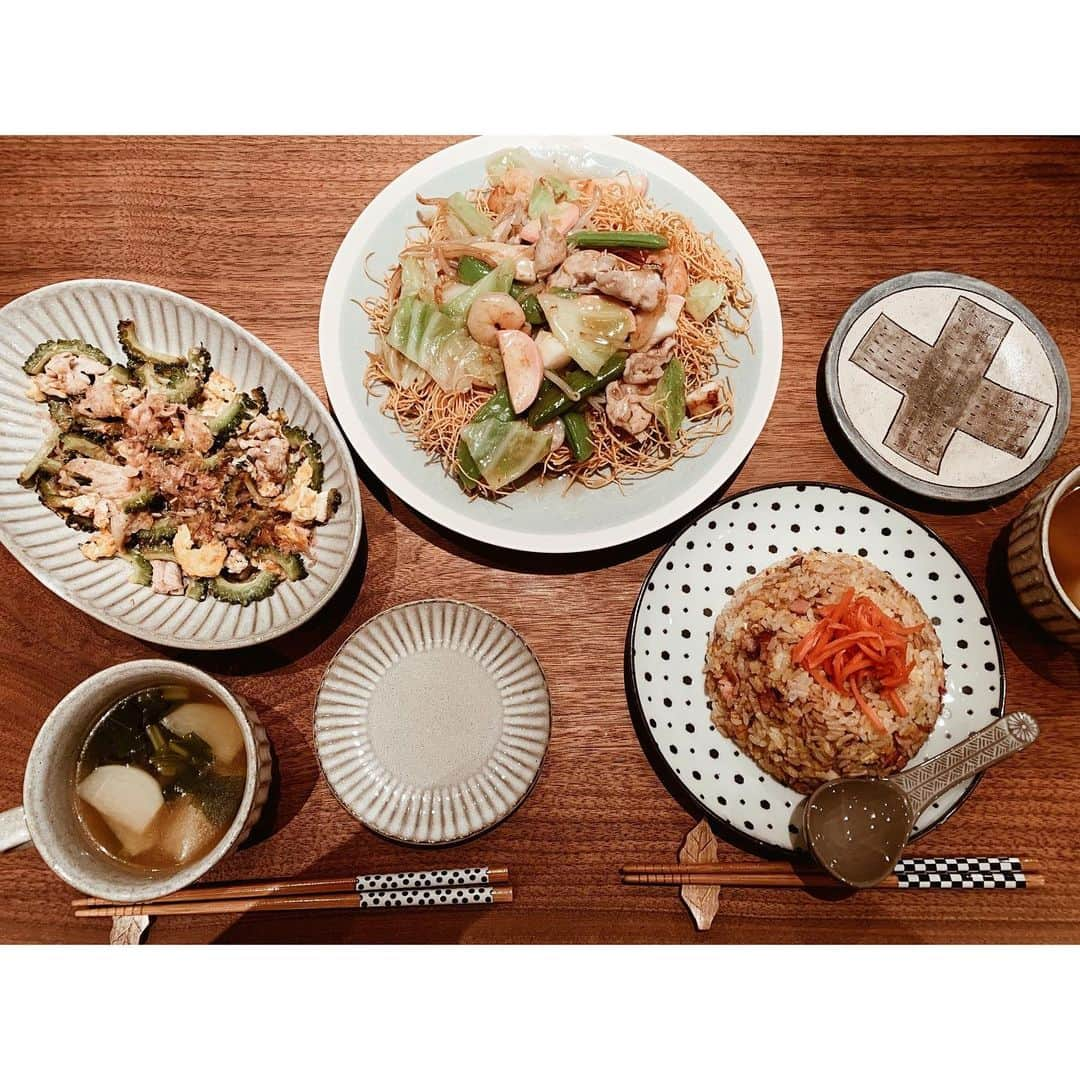 GENKINGの釜飯さんのインスタグラム写真 - (GENKINGの釜飯Instagram)「✔︎皿うどん ✔︎ゴーヤチャンプル ✔︎焼き飯 ✔︎かぶのスープ #genkingkitchen」7月30日 21時23分 - genkingkitchen