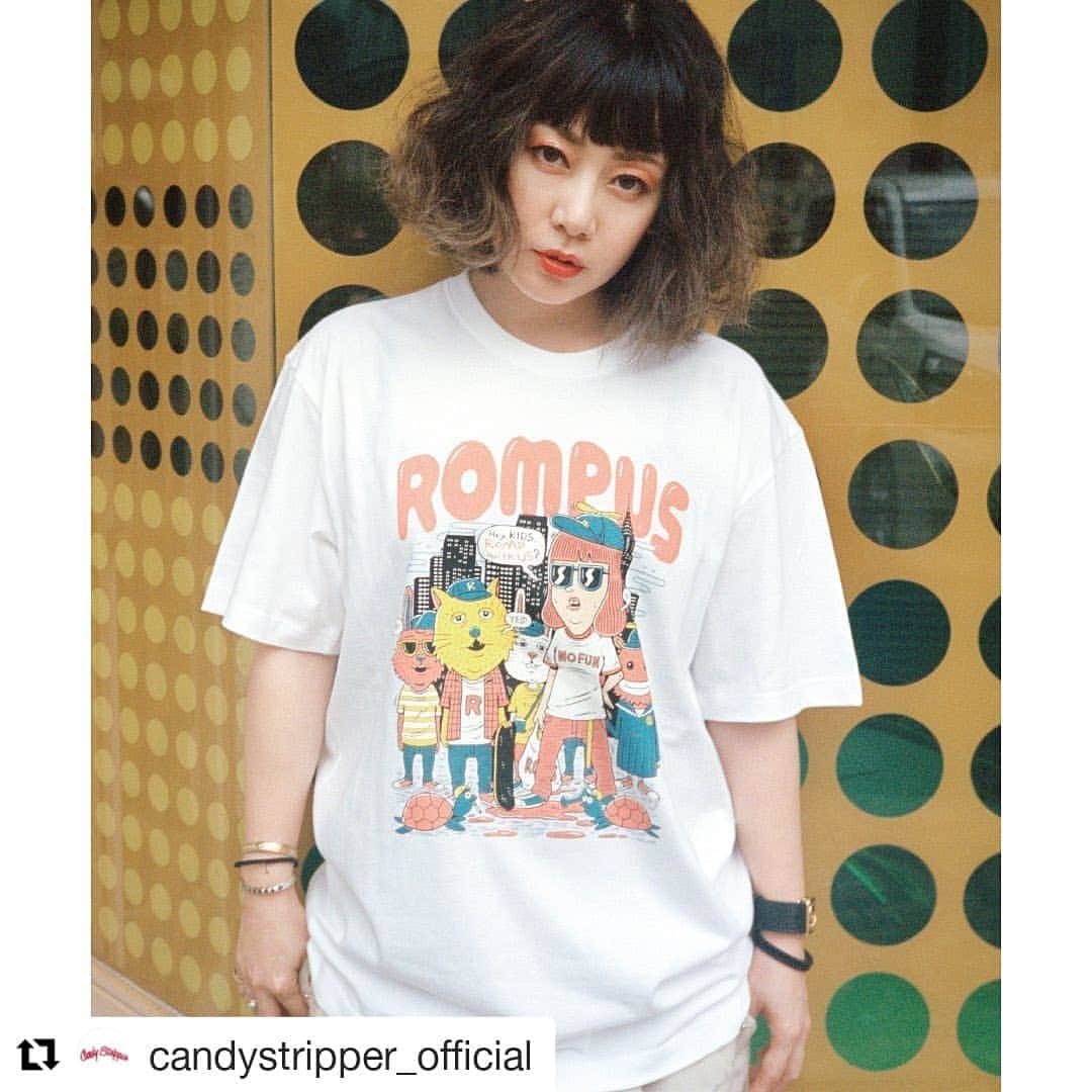 資生堂 さんのインスタグラム写真 - (資生堂 Instagram)「Hair&Makeup by@shiseido_hma #Repost @candystripper_official (@get_repost) ・・・ . ＼ ROMPUS ／﻿ 大貫亜美(PUFFY)×Candy Stripper﻿ ﻿ item : 微妙で愉快な仲間たちT price : ￥7,000(＋tax) color : OFF WHITE / BLACK size : 2(M) / 3(L) / 4(XL)  #candystripper#candystore#rompus #puffy#大貫亜美#tmpaint#藤井隆」7月30日 21時35分 - shiseido_hma