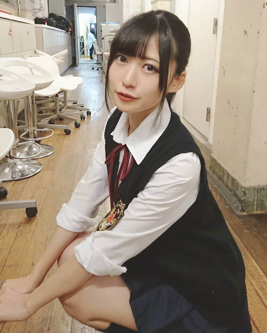 空野青空のインスタグラム：「今日はKawaiianTV「アニ愛でるTV」に出撃〜！！JKにゃんでした(´ω`)✨ . . ポニテ×制服 はいかが〜？ . . . #制服 #JK #女子高生 #ポニテ #ポニテ女子 #ポニーテール #ブレザー #あおねコス  #アニ愛でる #KawaiianTV #あおにゃん #空野青空 #黒髪 #幸薄顔ちゃん #コスプレ #cosplay」