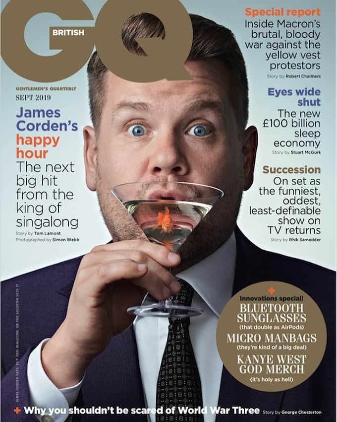 ジェームズ・コーデンのインスタグラム：「I’m honoured to be on the cover of the September issue @britishgq. Out on Wednesday. x」