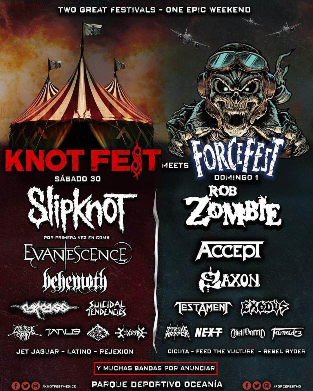 コリィ・テイラーさんのインスタグラム写真 - (コリィ・テイラーInstagram)「#KnotfestMexico returns for “Knotfest Meets Forcefest” on November 30 & December 1. Get tickets and info now at knotfestmx.com」7月31日 1時11分 - coreytaylor