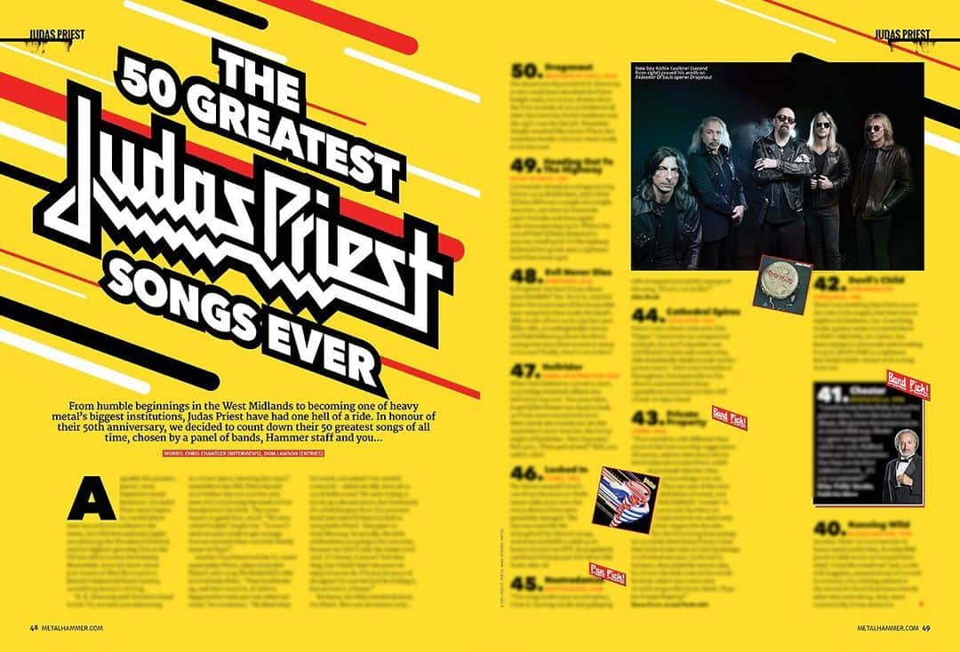 METAL HAMMERさんのインスタグラム写真 - (METAL HAMMERInstagram)「In the latest issue we count down the 50 greatest Judas Priest songs ever! It wasn’t easy. Pick up the mag now to see the full list. What’s your favourite Priest track of all time? Comment below 👇 #JudasPriest #HeavyMetal #MetalHammer」7月31日 1時22分 - metalhammeruk