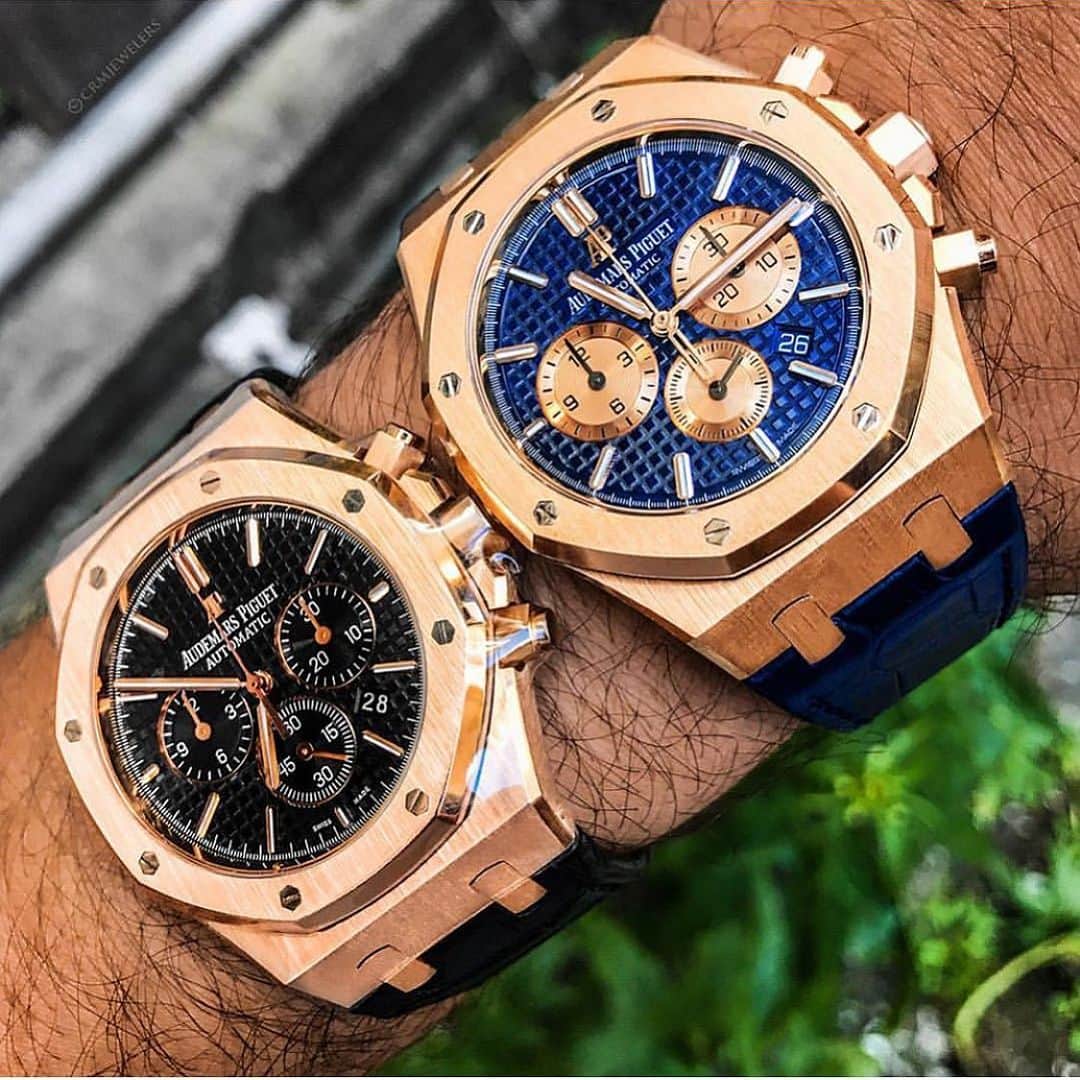Daily Watchさんのインスタグラム写真 - (Daily WatchInstagram)「2x Rose Gold Audemars Piguet Royal Oak Chronographs 🔥 Photo by @crmjewelers」7月31日 3時00分 - dailywatch