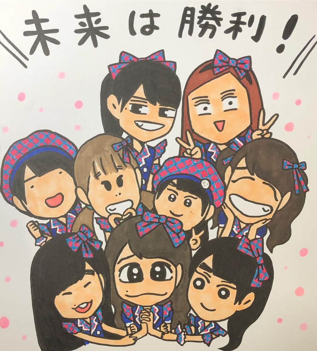 みずしな孝之のインスタグラム：「アップアップガールズ(2)橋村さん卒業イラスト手描きとパソコン描き比較 どっちでも描けるのがよいなと思います」