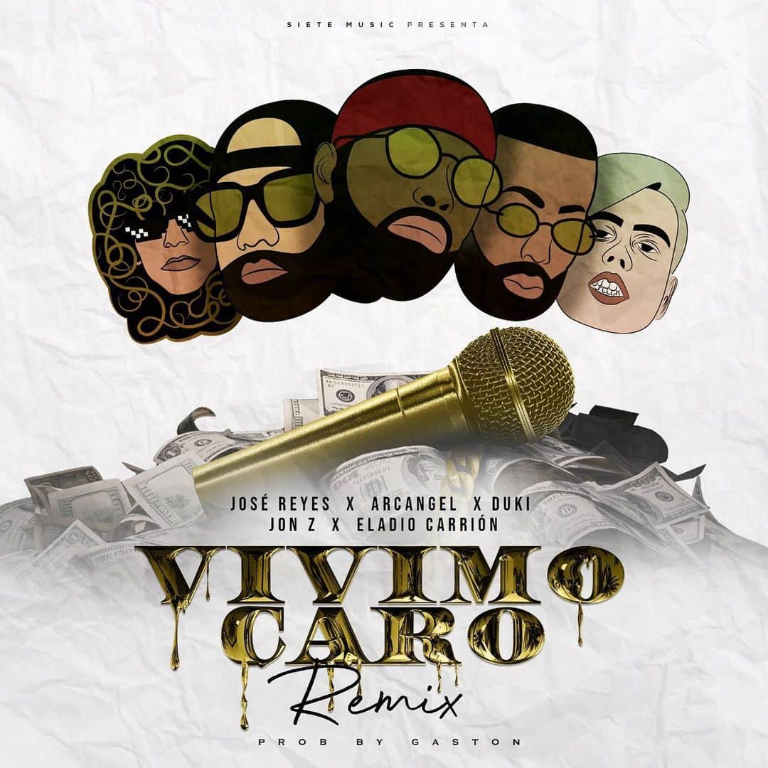 ホセ・レイエスのインスタグラム：「#VivimoCaro Remix 🚨 @arcangel @jonzmen @dukissj @_eladiocarrion  Pronto 🎥📽」