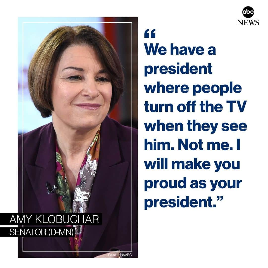 ABC Newsさんのインスタグラム写真 - (ABC NewsInstagram)「Sen. Amy Klobuchar: "We have a president where people turn off the TV when they see him. Not me. I will make you proud as your president.” #amyklobuchar #DemDebate #2020 #election #donaldtrump」7月31日 11時40分 - abcnews