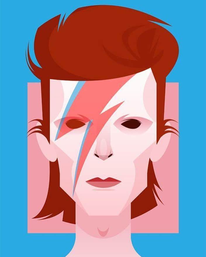 Giovanna Antonelliのインスタグラム：「Amo essas ilustrações caricaturais. Sou fã de arte, de música, do David Bowie... ❤️ O artista é o inglês Stanley Chow. O cara é fera e por mim, eu teria um quadro dele em cada parede da casa! Kk #arte #gioinspira」