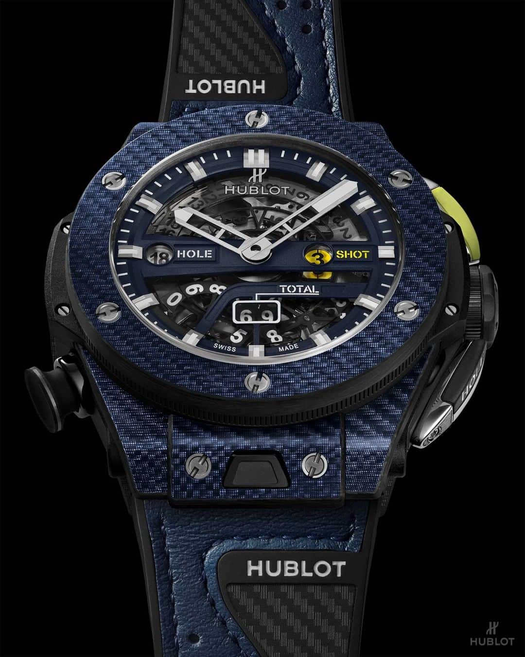 ウブロさんのインスタグラム写真 - (ウブロInstagram)「A watch for the ultimate precision sport. New #BigBangGolf Blue Carbon. Limited edition of 200 pieces. #HublotLovesGolf」7月31日 22時02分 - hublot