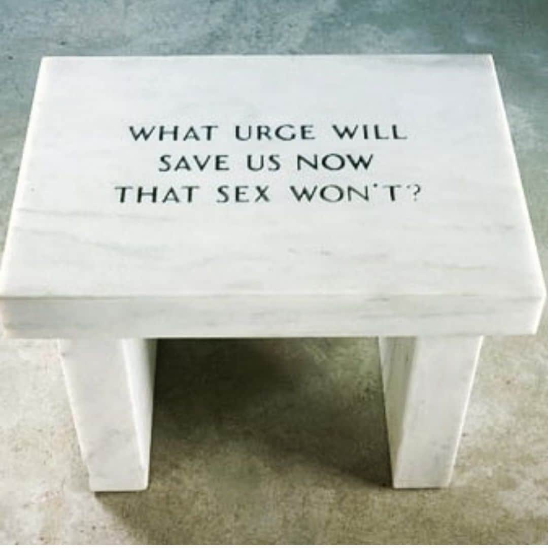 のインスタグラム：「What Urge Will Save Us Now That Sex Won’t #1983 #SurvivalSeries #JennyHolzer #Truism  #art #madebywomen #everywomanwednesday」