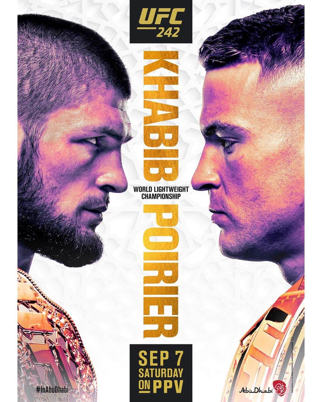 UFCさんのインスタグラム写真 - (UFCInstagram)「The official #UFC242 poster is here❗️ We'll see you #InAbuDhabi for 🦅 @Khabib_Nurmagomedov vs 💎 @DustinPoirier Sept. 7」8月1日 11時01分 - ufc