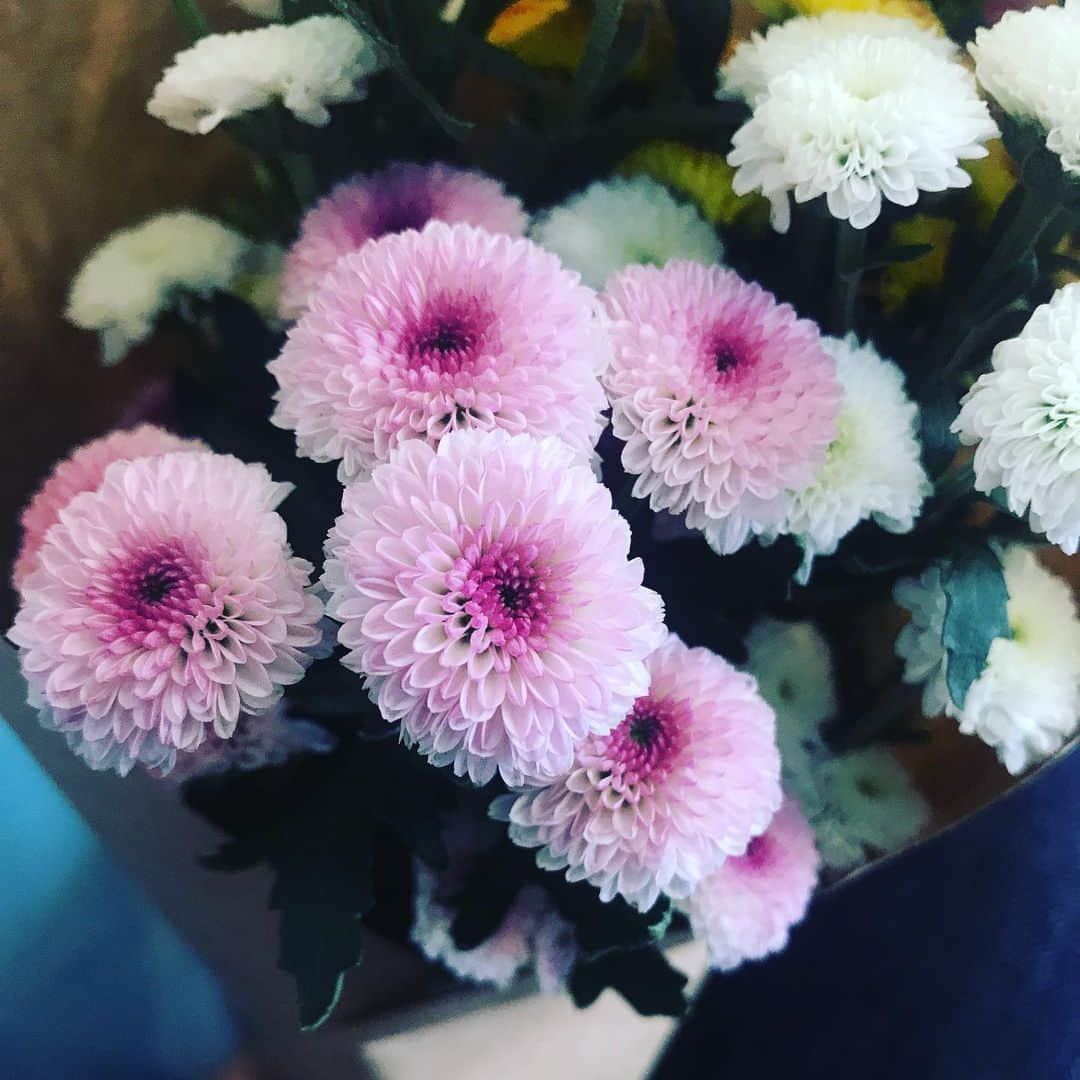 秋本祐希さんのインスタグラム写真 - (秋本祐希Instagram)「flowers❤︎ 小菊が可愛くて 珍しく小さなお花をセレクト🌼🌸 さて 帰りましょ☺︎ #flowers #小菊 #花のある暮らし」8月1日 15時04分 - ayuuki0908