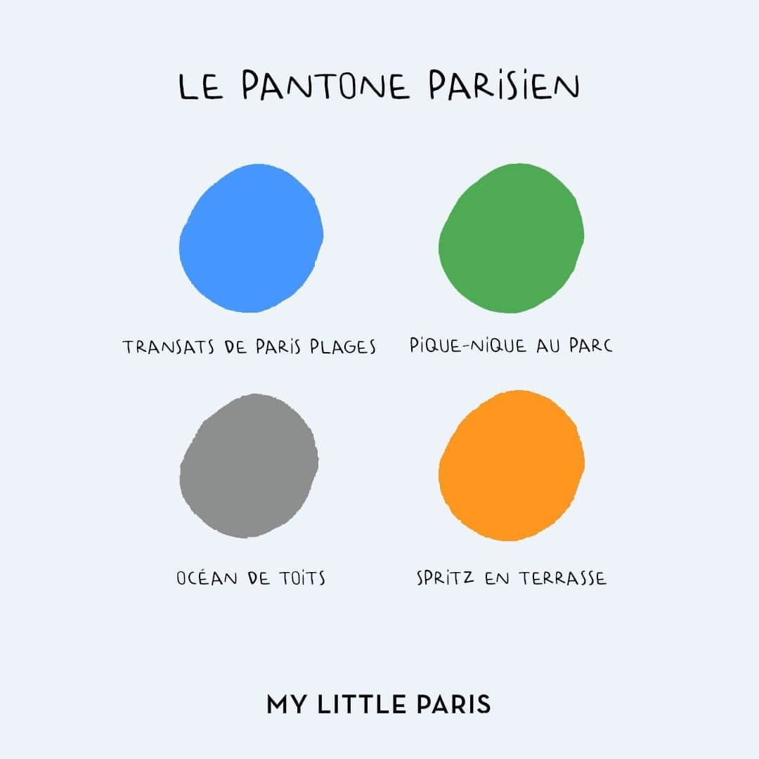 My Little Parisさんのインスタグラム写真 - (My Little ParisInstagram)「Le Pantone du mois d’août à Paris. 🇬🇧: Hello August.」8月1日 17時01分 - mylittleparis