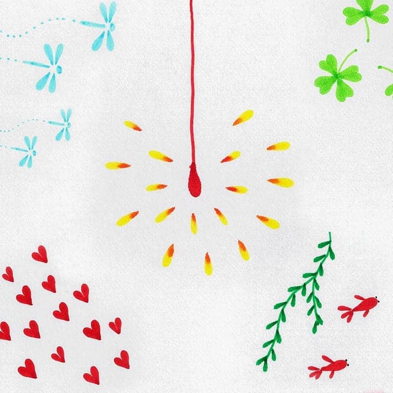 トンボ鉛筆さんのインスタグラム写真 トンボ鉛筆instagram ブラッシュペン Abt で描く簡単花火 前回好評だった金魚と同じ ペン 先をぎゅっと押し付けて描く ドロッピング という方法を使った花火の描き方です Abtなら 筆先をチョンっとするだけで２色の