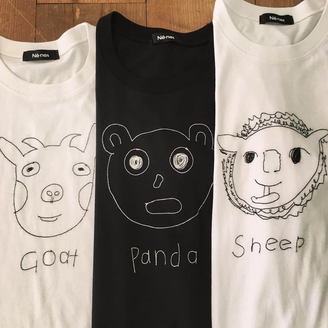 ネ・ネットさんのインスタグラム写真 - (ネ・ネットInstagram)「【MASK COLLECTION ￥6,000+tax】﻿ ﻿ 人気投票で選ばれた、Goat（ヤギ）、Panda（パンダ）、Sheep（ヒツジ）の3種類が刺繍Tシャツになりました。夏のレジャーの着替えとして持ち運びが便利なメッシュバッグつき。Tシャツのカラーによってバッグの紐の色が異なります。﻿ ﻿ ぜひ、ショップでご覧ください。﻿ ﻿ #ネネット #nenet #autumn #winter#collection #humor #fashion #tokyo #japan #大人カジュアル #大人ネネット #ヤギ #goaf #パンダ #panda #ヒツジ #sheep #刺繍Ｔシャツ」8月1日 19時38分 - nenet_official