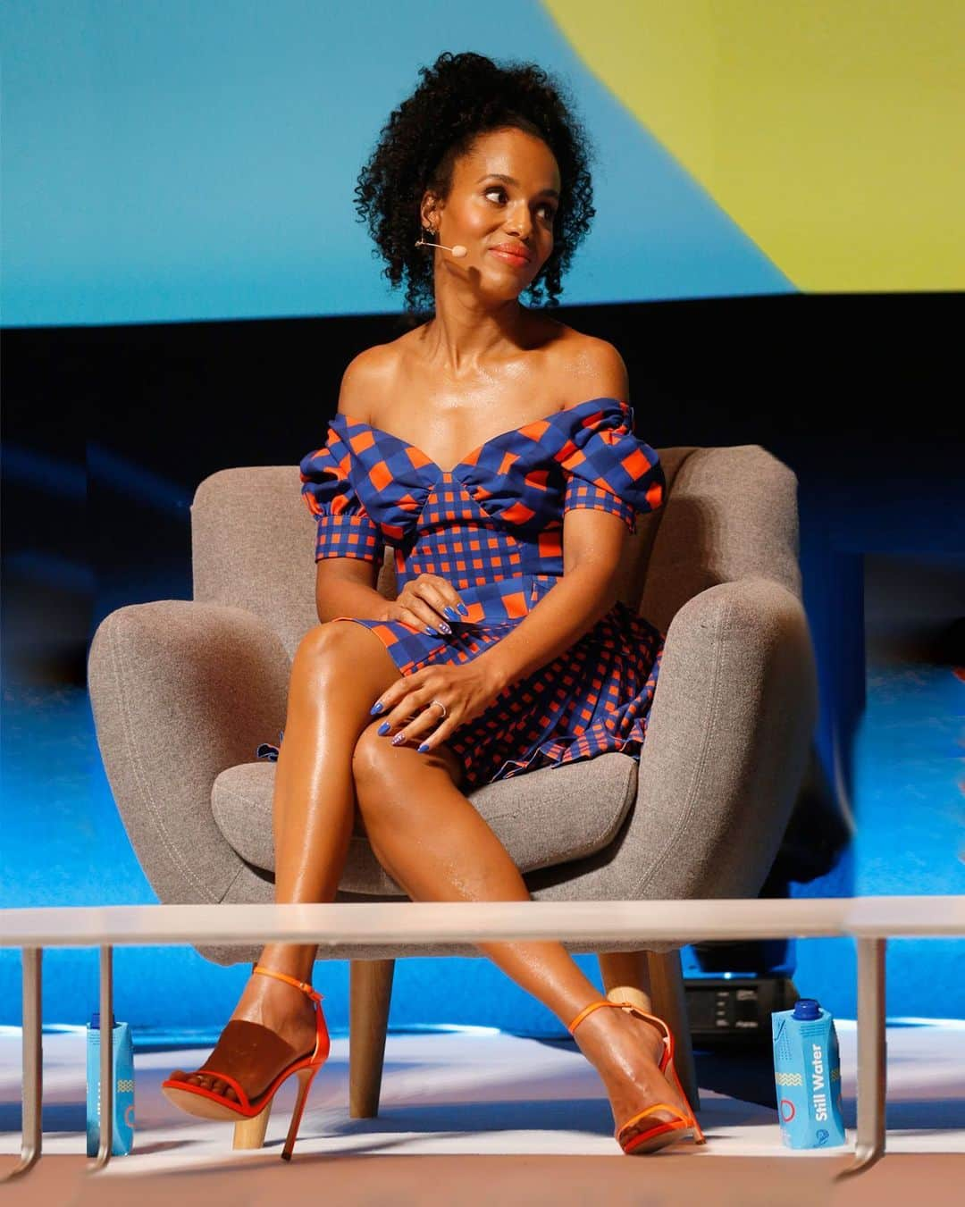 SELF PORTRAITさんのインスタグラム写真 - (SELF PORTRAITInstagram)「@kerrywashington wore our OFF SHOULDER GINGHAM PRINTED DRESS to Cannes Lions event Link in story」8月1日 20時46分 - mrselfportrait