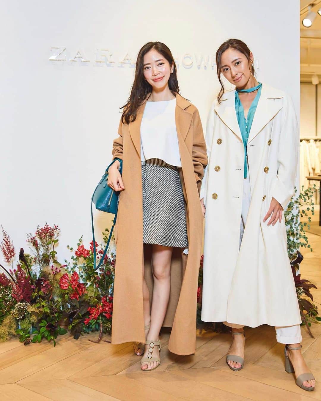 のインスタグラム：「. ZARA 2019 A/W with my sweet May chan🐰🥂❣️ 展示会に同じ事務所のメイとお邪魔しました。 秋冬のZARAもとっても可愛かった〜！ 夏はこれからだけど、もうすでに秋冬のお洋服着るの楽しみ😚 @zara  #ZARA19AW #zara #秋冬展示会」