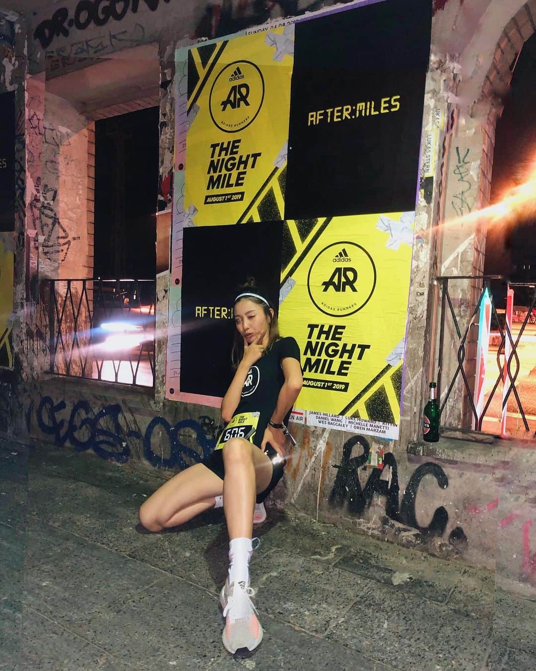岩崎志保のインスタグラム：「THE NIGHT MILE 🏃‍♀️🌙 . #adidasRunners #ARGLOBALCAPTAINSWEEK2019 #pulseboost」