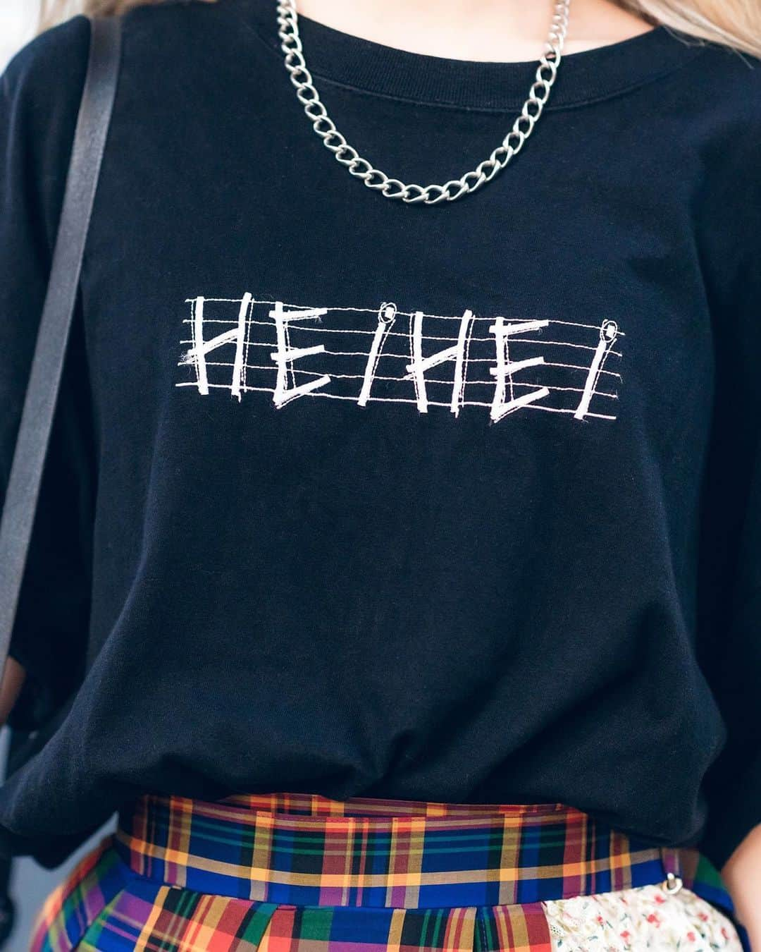 Harajuku Japanさんのインスタグラム写真 - (Harajuku JapanInstagram)「Japanese idol Ruan (@runcoro) - of @CinemaBoyCQ - on the street in Harajuku wearing a HEIHEI (@heihei_official) logo tee, HEIHEI layered plaid skirt, HEIHEI ribbon rabbit barrette, @_Tokyo_Bopper_ heart bag, and Yosuke platform shoes.」8月2日 0時13分 - tokyofashion