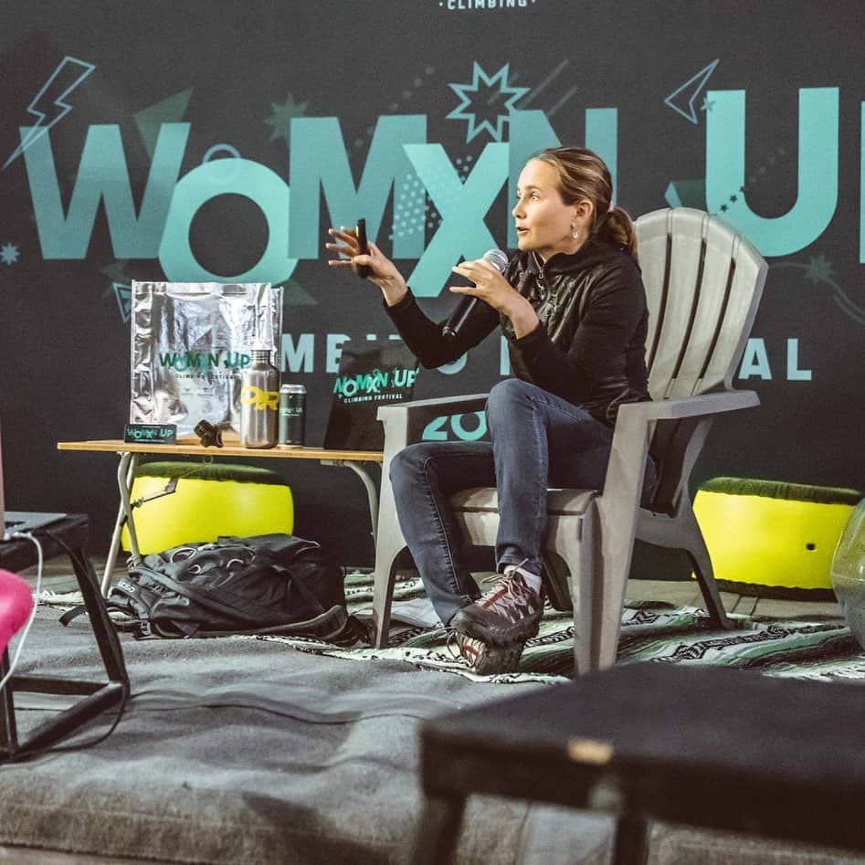 ベス・ロッデンさんのインスタグラム写真 - (ベス・ロッデンInstagram)「I had the honor of giving the keynote talk for @touchstoneclimbing ‘s Woman Up Festival again this year. I’ve had so many people reach out and tell me how impressed they were by me being open, honest and vulnerable. It’s funny, when I first started giving “normal” slideshows I told stories about my climbs but left out the emotional journey. It was just easier and fit the attitude of what I thought the community wanted. However, as I got older it felt insincere to just talk about climbing, since that’s been just a part of my story. Speaking in front of large groups of people doesn’t come easy for me, but neither have any of the things in my life that I’m proudest about, the events that have taught me the most. Perhaps amazing events like Woman Up give us a place to feel safe to share our real journeys, but I hope that it just becomes more “normal” and we don’t have to be “brave” to talk about stuff other than conquering mountains. If you get a chance to attend this event next year, I promise you’ll have an amazing time, it’s as top notch as they come.」8月2日 3時14分 - bethrodden