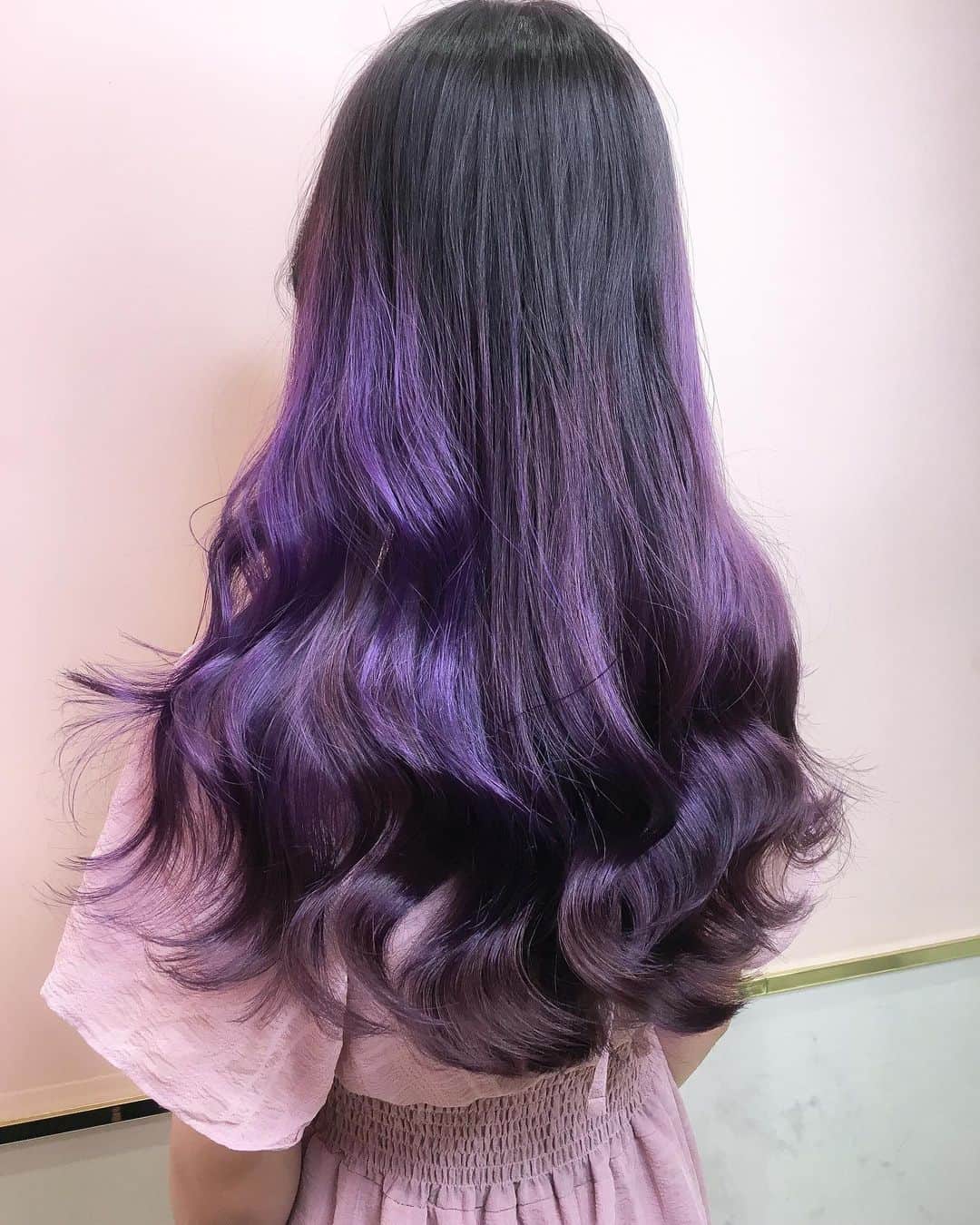 原涼香のインスタグラム：「#옴브레 Twilight purple 💜💜 SMTOWN前に🇰🇷💕 じぇひょんのぱーぷる( ◠‿◠ ) ㅤㅤㅤㅤㅤㅤㅤㅤㅤㅤㅤㅤㅤ」