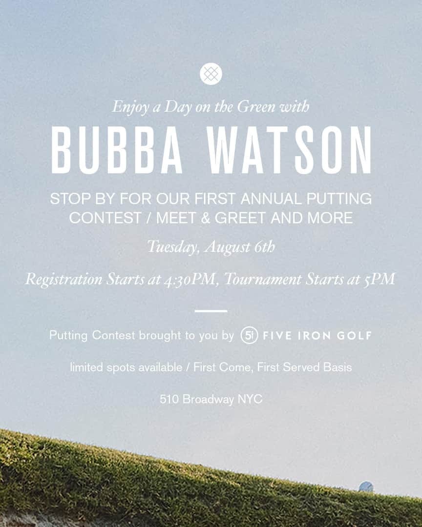 Stanceさんのインスタグラム写真 - (StanceInstagram)「Teeing up a day with @bubbawatson ⛳️ 📍NYC: Join us at our 510 Broadway store next Tuesday 8/6 for a Putting Contest and meet & greet with Bubba! Registration starts at 4:30 PM and spots are limited, so don't sleep! Swipe for full details. 👉 @fiveirongolf #StanceLinks #PunksandPoets」8月2日 3時30分 - stanceofficial