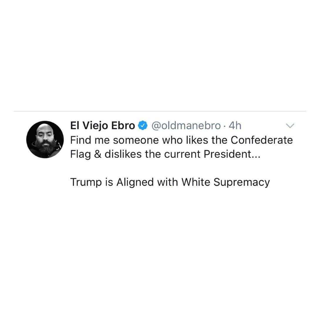エブロ・ダーデンさんのインスタグラム写真 - (エブロ・ダーデンInstagram)「The President is aligned with White Supremacy & Racists.」8月2日 4時11分 - oldmanebro