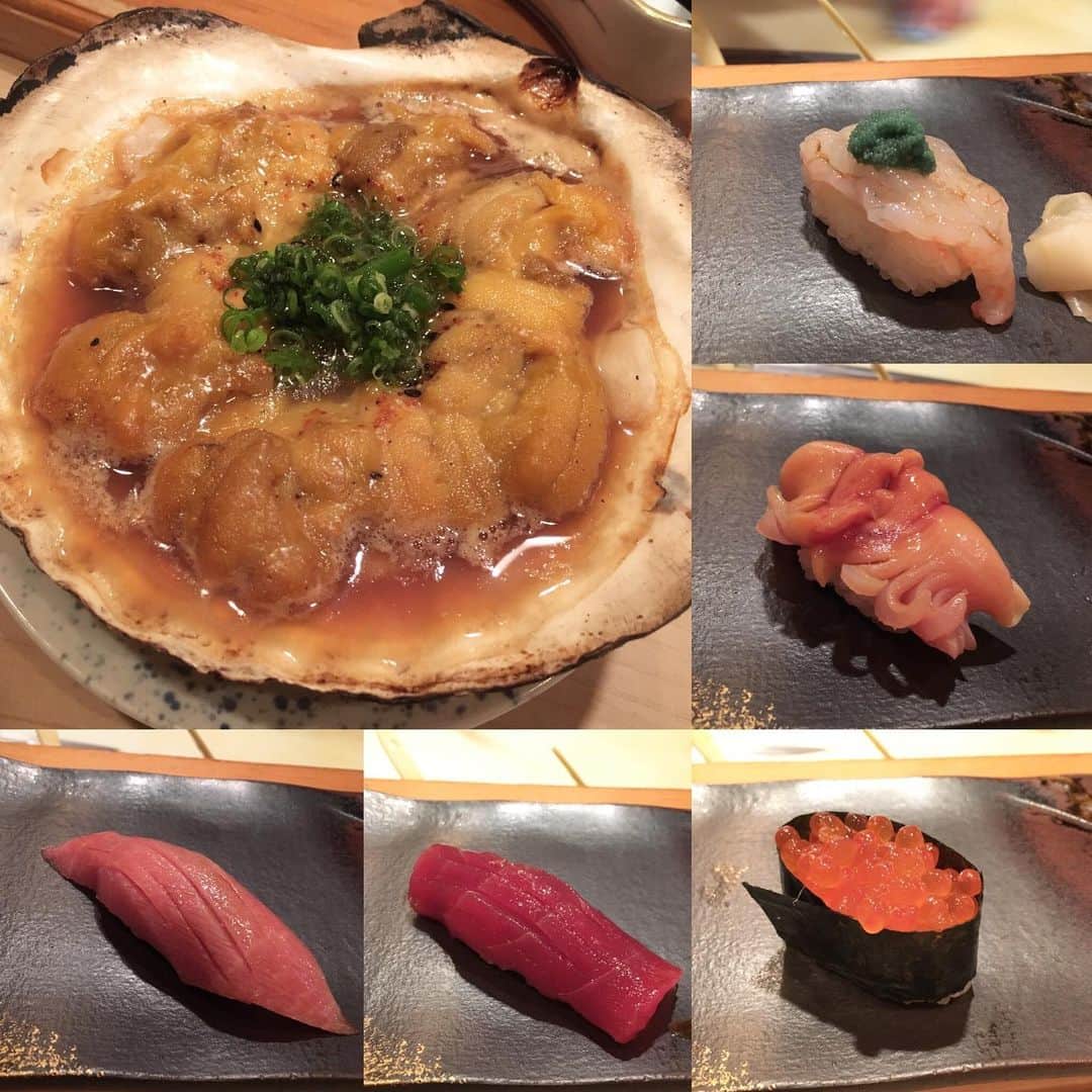 蒲生麻由のインスタグラム：「出産前、1番したかったこと。﻿ それは...﻿ “美味しいお鮨を食べる🍣❣️”﻿ ﻿ 妊娠中はなるべく生もの系は 食べないように控えていたのですが、 産後もなかなかいけなくなるので、 出産直前のこのタイミングで一度だけ特別に、 ご褒美ディナーです❣️ 今回は経産婦という事で、﻿ 予約日前に産気づいで食べに行けなかったら 残念過ぎる...とハラハラな日々でしたが、﻿ ﻿ 無事、食べに行きました‼️﻿ ﻿ ﻿幸せダァァアア〜🥰 ﻿ やっぱり大将のお鮨が最高。﻿ ﻿ #出産前したい事 #お鮨 #幸せなひととき﻿ #大将のお鮨が1番﻿ #秘密のお店 #行きつけのお鮨屋さん﻿ #夫婦でお鮨デート﻿ #1年半ぶりのお鮨」