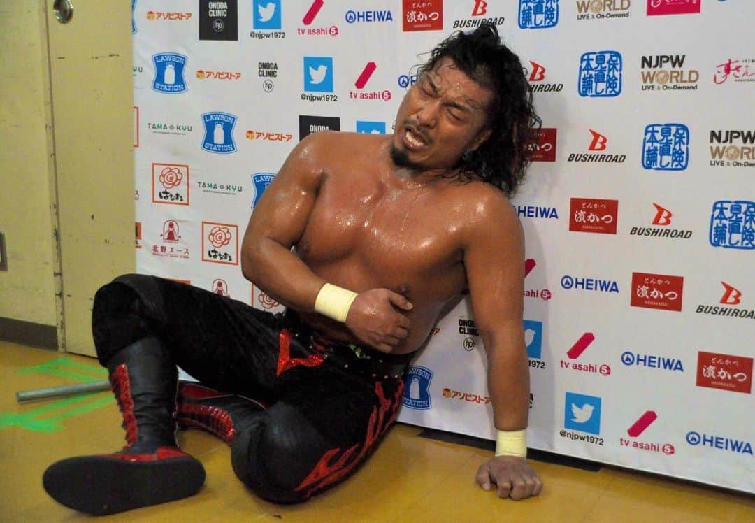 のインスタグラム：「‪#G1Climax ‬ ‪#njpw‬ ‪#prowrestling ‬ 最後まで自分を貫く‬...🔥🐉🔥」