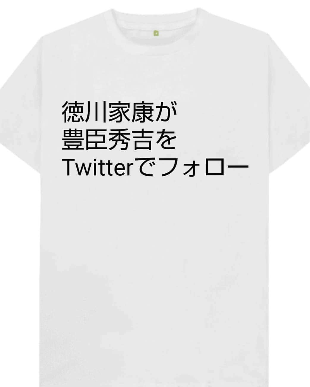 松原義和のインスタグラム：「僕の考えた文字Tシャツ #風藤松原#松原義和#Tシャツ#文字#文字Tシャツ#ネタ#小ネタ#ネタTシャツ#ファッション#白T#お笑い#笑い#fashion#love#shirt#gu#ユニクロ#japanese#white#洋服#clothes#interesting#徳川家康#豊臣秀吉#ツイッター#Twitter#follow#general#歴史#殿様」