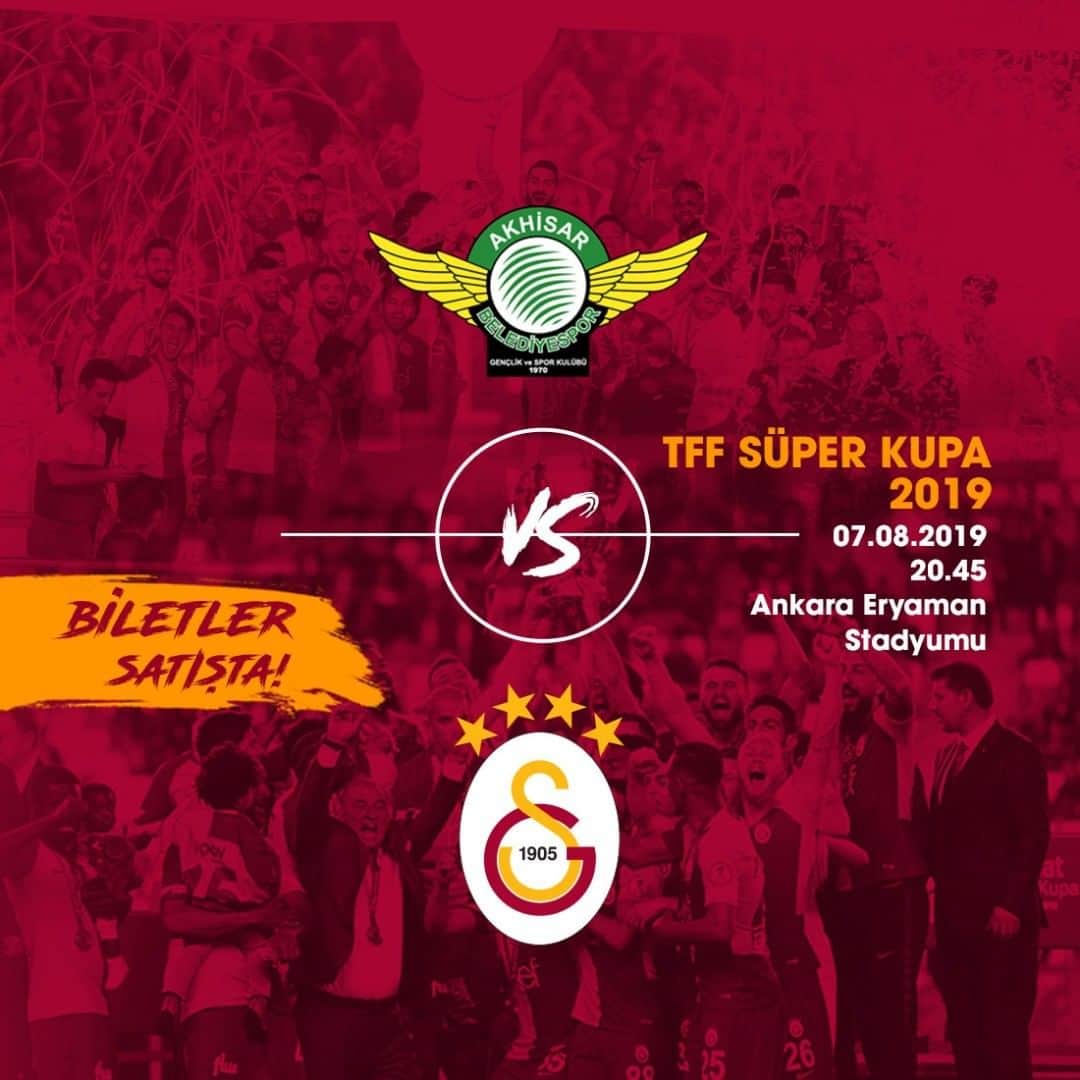 ガラタサライSKさんのインスタグラム写真 - (ガラタサライSKInstagram)「🦁 Galatasarayımız 2018-2019 dublesini TFF Süper Kupa'yla taçlandırmak için 7 Ağustos'ta Ankara'da Akhisarspor'un karşısında. Yeni kupalar yolunda Aslanlarımızın yanında olmak isteyenler için biletler satışta! 🏆  Satın almak için 👉 http://bit.ly/SuperKupa19」8月2日 18時10分 - galatasaray