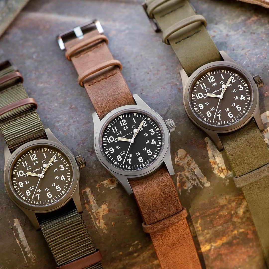 Hamilton Watchさんのインスタグラム写真 - (Hamilton WatchInstagram)「Rugged, robust and resilient. The new Khaki Field Mechanical is available in a range of earthy colors #hamiltonwatch」8月2日 21時00分 - hamiltonwatch