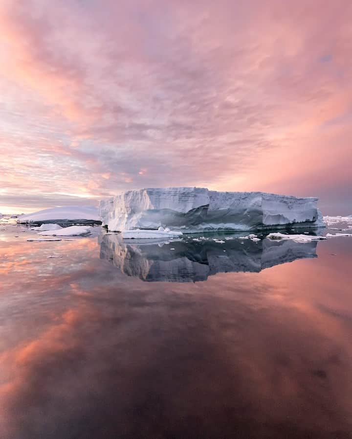 National Geographic Travelさんのインスタグラム写真 - (National Geographic TravelInstagram)「Photo by @daisygilardini | Shooting during the golden hour in the Polar Regions often means being up in the middle of the night. Even if it’s sometimes hard, it always pays off in the end, on many levels. Photography pushes us to witness some of the most spectacular wonders of nature. These moments of pure quietness are simply priceless. I love every minute in the field. Follow me @DaisyGilardini for more images and stories behind the scenes. #Antarctica #sunset #iceberg #climatechange #climatechangeisreal」8月2日 21時57分 - natgeotravel