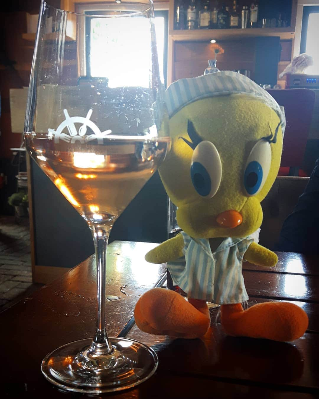 Little Yellow Birdさんのインスタグラム写真 - (Little Yellow BirdInstagram)「Happy Friday, my friends! Cheers!! #littleyellowbird #tweety #tweetykweelapis #adventures #yellow #bird #weekend #friday #friyay #fridaynight #happyhour #tgif #borrel #rose #wine #fun #drinks #cheers #proost #stuffedanimalsofinstagram #plushiesofinstagram」8月2日 22時27分 - tweetykweelapis