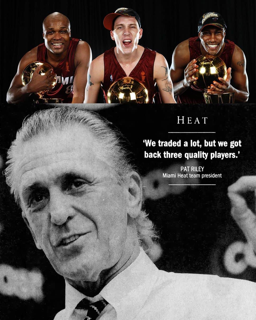 Miami HEATさんのインスタグラム写真 - (Miami HEATInstagram)「#TDIHH - 14 years ago today Pat Riley shook up the NBA with the largest trade in league history.⁣⁣ ⁣⁣ (it worked out pretty well 😉🏆)」8月3日 0時16分 - miamiheat