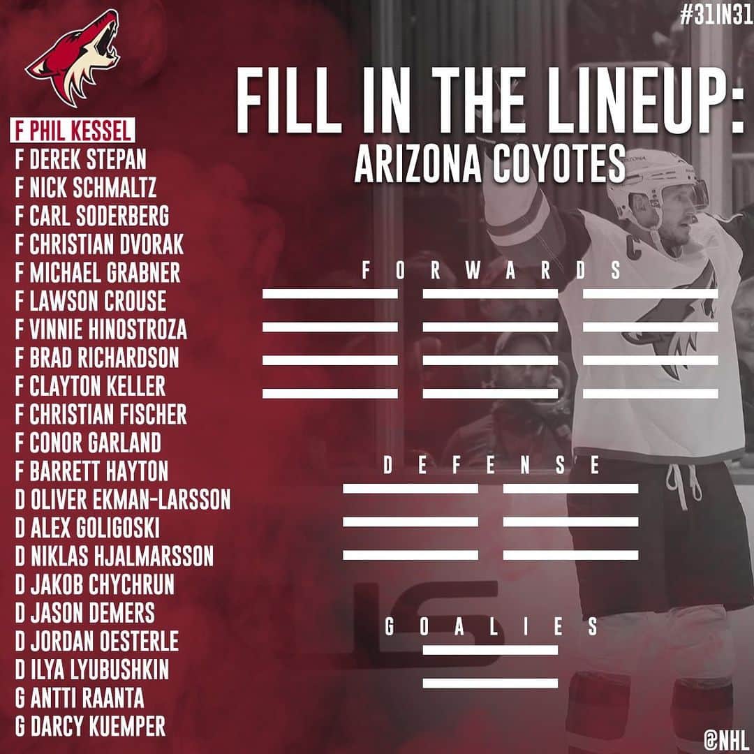 NHLさんのインスタグラム写真 - (NHLInstagram)「The addition of @phil_kessel_81_ is huge, but what will the @arizonacoyotes starting lineup be come October? 🤔 #31in31」8月3日 1時14分 - nhl