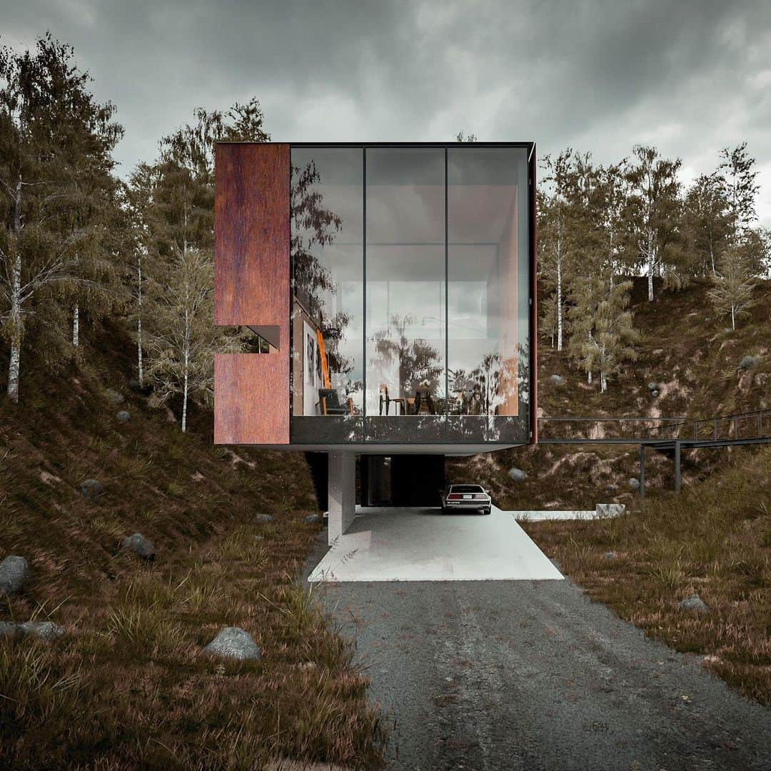 HYPEBEASTさんのインスタグラム写真 - (HYPEBEASTInstagram)「#hypelife: Located at the edge of Brecon Beacons National Park, @hyde_architects have designed the ‘House for a Photographer’ as a secluded hideaway for the private individual. Taking inspiration from the shape of a pin hole camera, the rectangular-shaped home contains 4 bedrooms, a darkroom photo lab, a library with a secret outdoor cigar room, and a slim external bridge that links to an elevated fire pit.⁠⠀ Photo: Hyde + Hyde Architects」8月3日 12時40分 - hypebeast