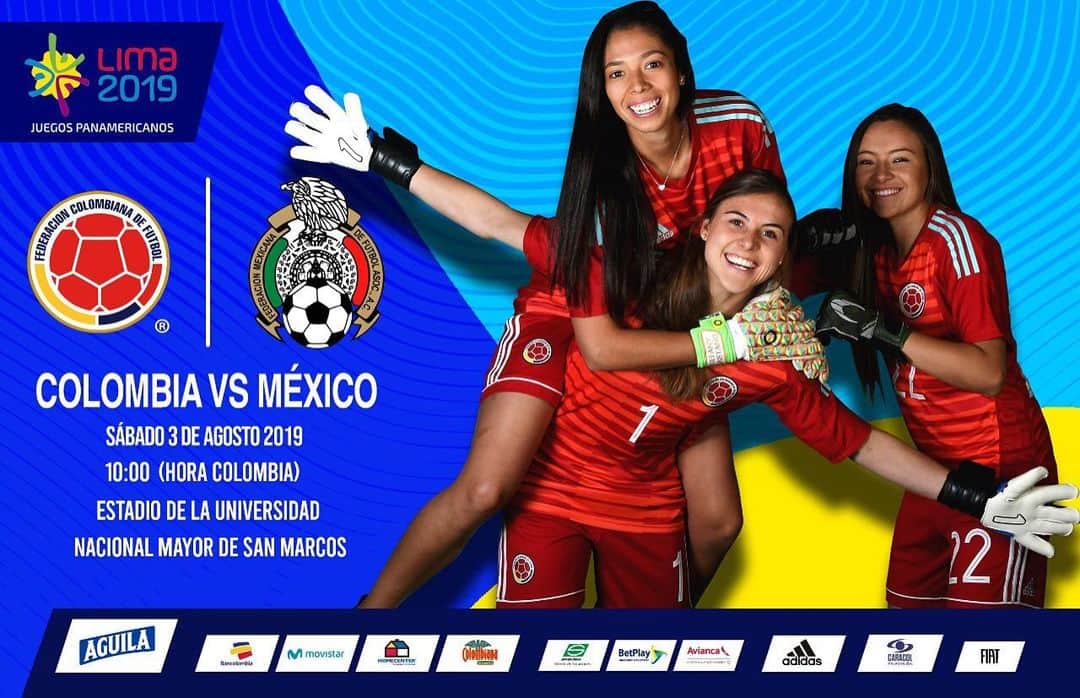 サッカー コロンビア代表チームのインスタグラム：「Mañana se juega el último partido de la fase de grupos de @lima2019juegos frente a @miseleccionmx.  Todo el país junto a nuestra Selección Colombia Femenina. ¡Vamos por la clasificación! 🇨🇴 vs. 🇲🇽 #JuegosPanamericanos #CorazónDeGuerreras」