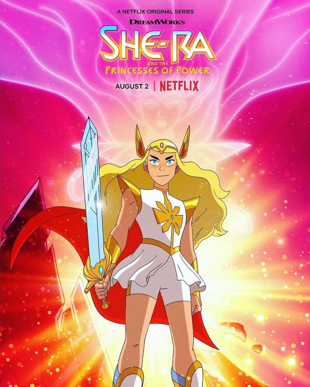 クリスティン・ウッズのインスタグラム：「You’re gonna wanna power watch this today  @dreamworksshera @netflix Season 3!! 🗡🗡🗡❤️🧡💛💗💜」