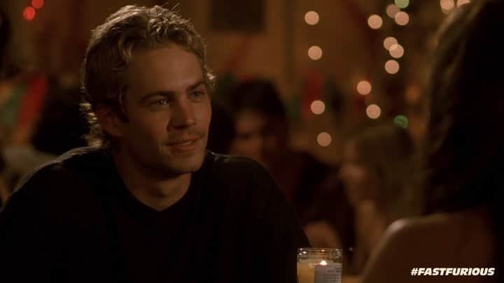 ポール・ウォーカーのインスタグラム：「#FBF to Brian and Mia’s first date. Do you remember the name of the real life LA restaurant where this scene took place? #FastFriday #TeamPW」