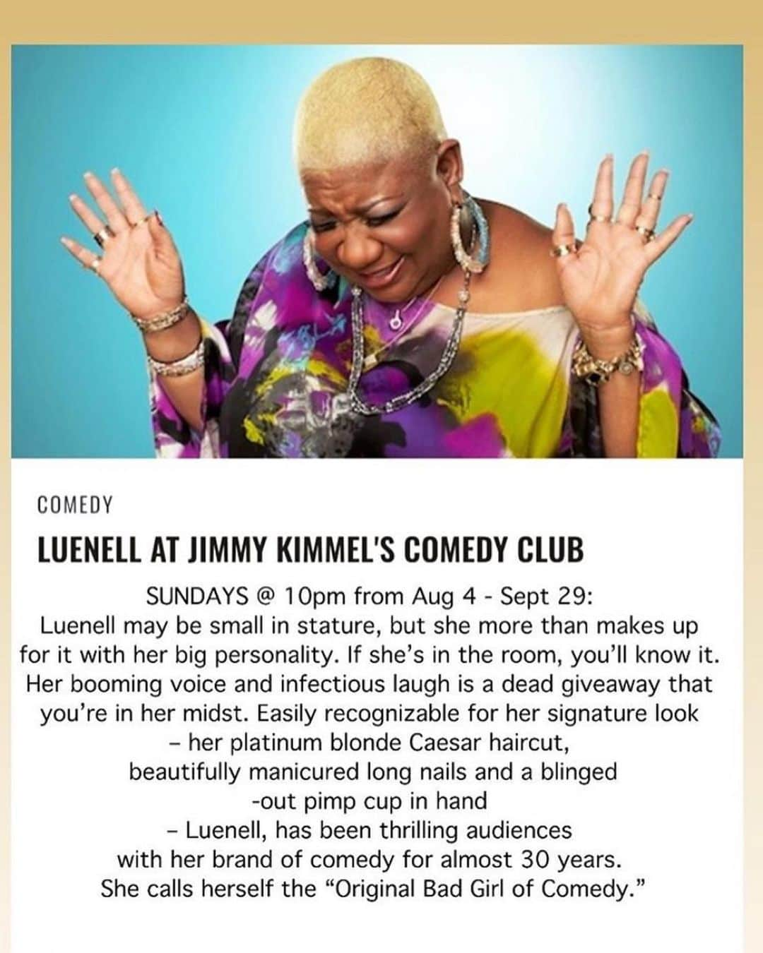 ジェイミー・フォックスさんのインスタグラム写真 - (ジェイミー・フォックスInstagram)「Yooo get to Vegas!!!! There is no one on the planet that’s rib splittin funnier than @luenell ... she s about to destroy jimmy Kimmel’s comedy club this weekend... starting this Sunday... August 4th!! Let’s goooo!!! #backonmyfunnyshit」8月3日 7時55分 - iamjamiefoxx