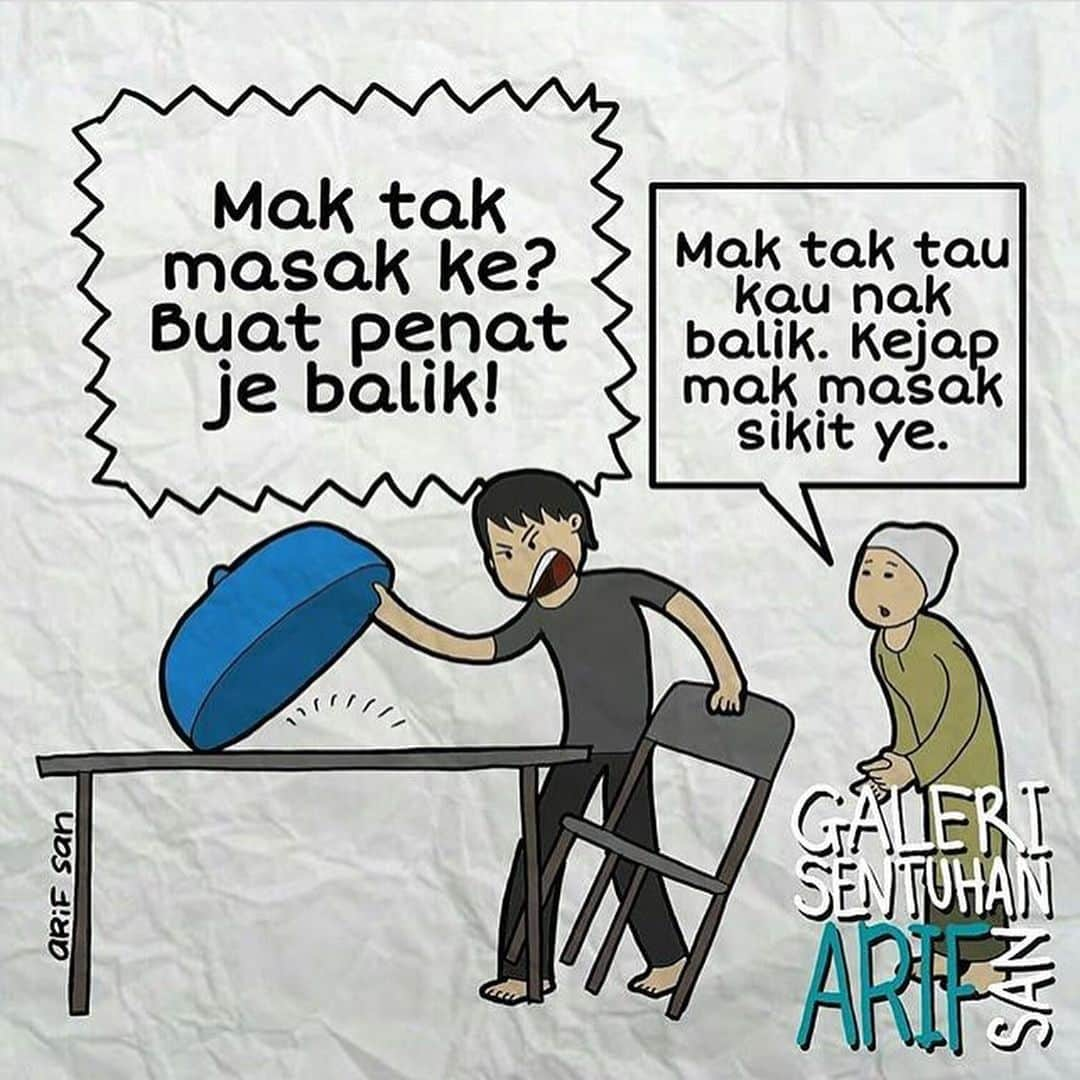 Koleksi Komik Malaysiaさんのインスタグラム写真 - (Koleksi Komik MalaysiaInstagram)「#Repost @arifsan_official with @get_repost ・・・ Allah SWT berfirman: "Dan Kami wajibkan manusia berbuat baik kepada kedua ibu bapanya; ibunya telah mengandungnya dengan menanggung kelemahan demi kelemahan (dari awal mengandung hingga akhir menyusunya), dan tempoh menceraikan susunya ialah dalam masa dua tahun; (dengan yang demikian) bersyukurlah kepadaKu dan kepada kedua ibubapamu; dan (ingatlah), kepada Akulah jua tempat kembali (untuk menerima balasan)." (QS. Luqman 31: Ayat 14)  #GaleriSentuhanArifSan」8月3日 10時45分 - tokkmungg_exclusive