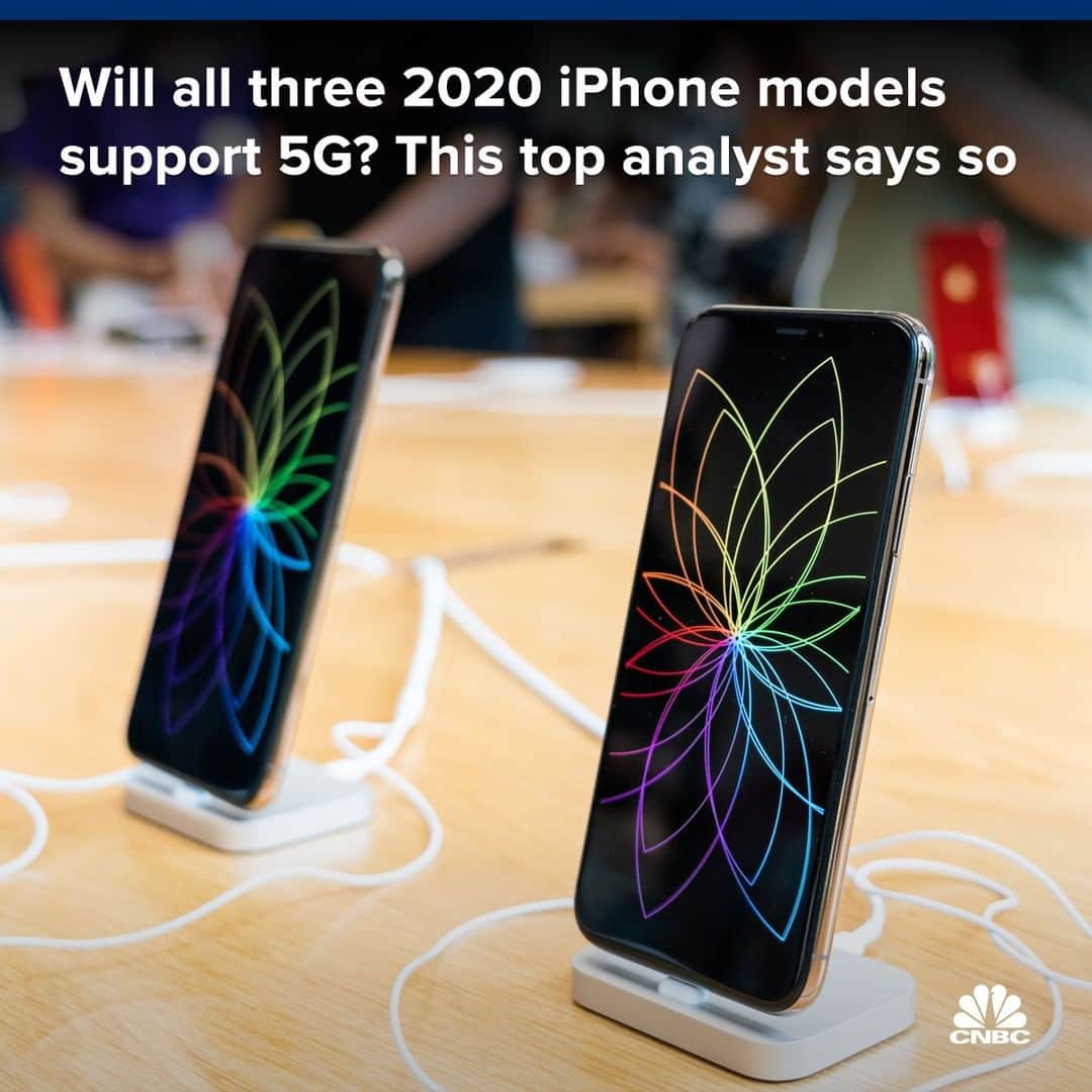 CNBCさんのインスタグラム写真 - (CNBCInstagram)「All three models of the 2020 iPhones will support 5G as Apple feels the pressure from 5G Androids, according to a top Apple analyst.⁠ ⁠ 5G is a faster wireless network technology that is just starting to roll out in the United States. Only a few Androids support 5G and coverage is so limited that most can’t take advantage of it at the moment.⁠ ⁠ Only two of the iPhone models in 2020 were expected to support the technology. But as the cost of 5G Android smartphones decline and the network becomes more widespread in 2020, Apple will be forced to include the technology in all of its models, the analyst said.⁠ ⁠ To learn more, visit the link in bio.」8月3日 11時00分 - cnbc