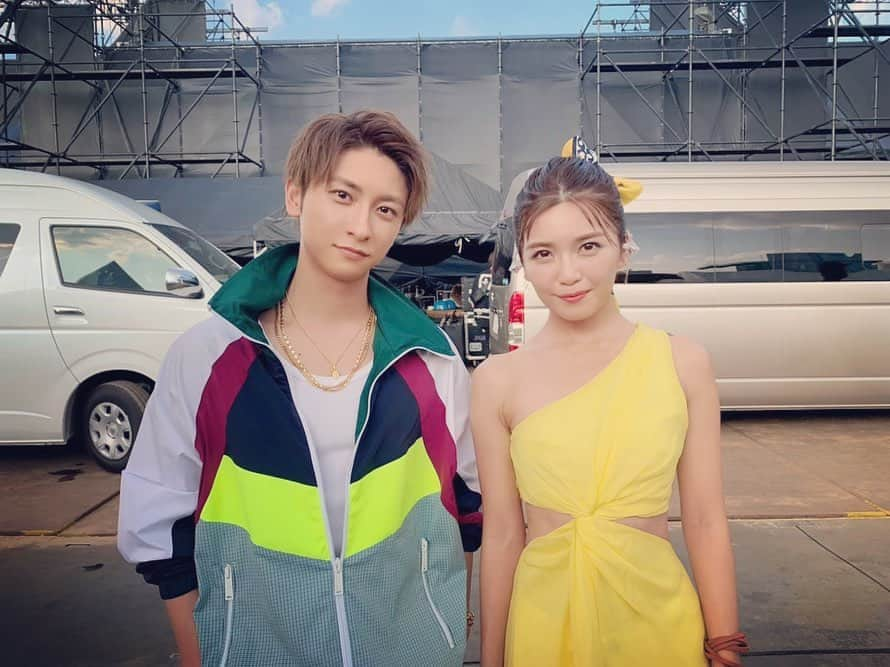 與真司郎さんのインスタグラム写真 - (與真司郎Instagram)「With @misako_uno_aaa 👍 2人でAAAの曲歌ったよ🙈 #anation2019」8月3日 20時53分 - shinjiroatae1126