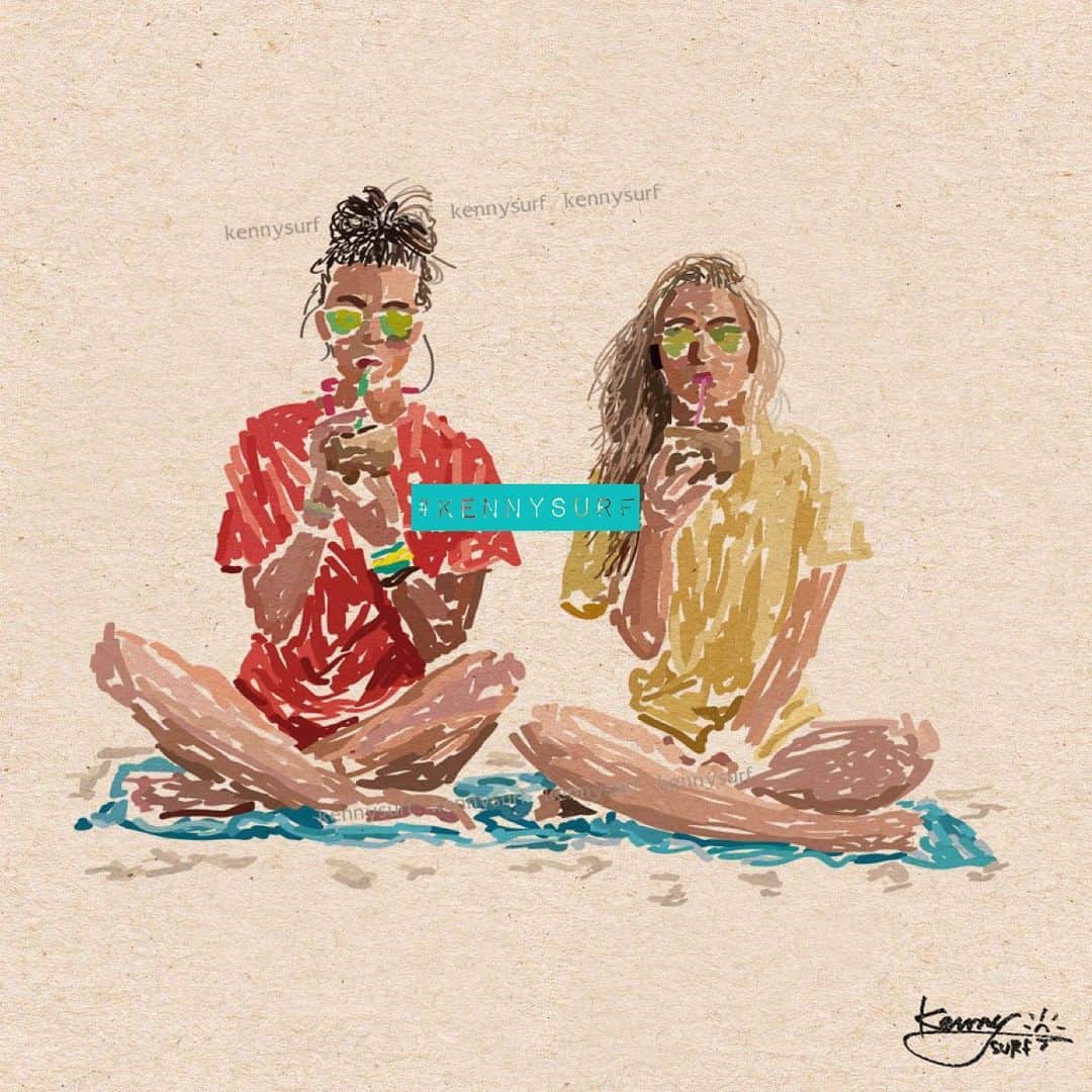 のインスタグラム：「#描いてみたシリーズ 🎨 @kennysurf #twins」